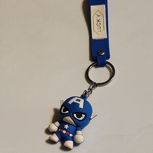 Blue Captain America Keychain for Kids